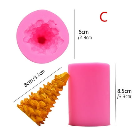 Lightning Deals of Today 2022 Botrong 3D Christmas Tree Silicone Candle Mold for Candle Making Xmas Tree Silicone Clearance Under 5