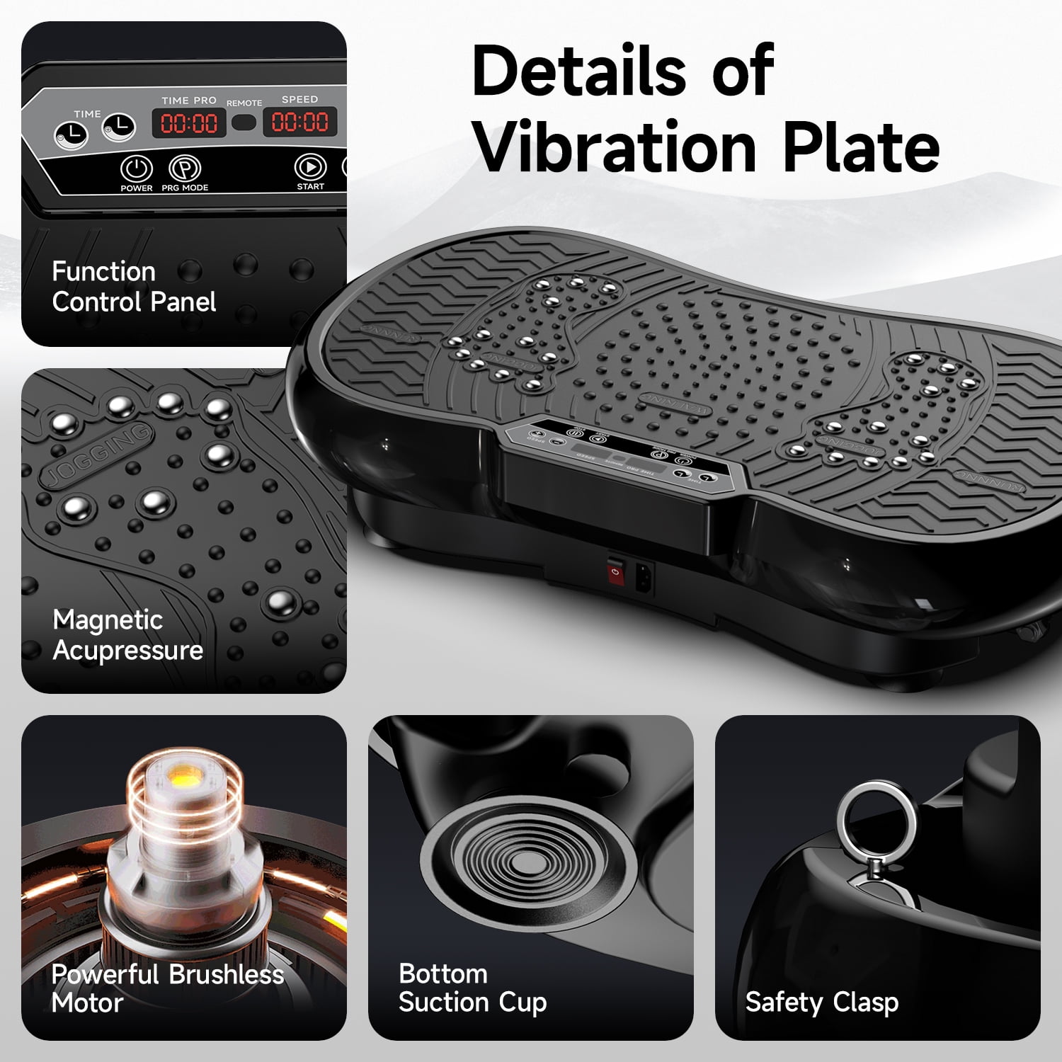 LNOW Vibration Plate Exercise Machine, Vibrating Muscle Toner for Fat Burning, Whole Body Workout Vibration Platform with Bluetooth & Massage Pedals for Home Fitness 400lbs