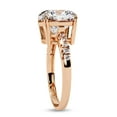 thumbnail image 4 of AFFY Solitaire Engagement Ring | Center 10MM Cushion Cut Lab Created Moissanite Promise Rings For Women In 14K Rose Gold Over Sterling Silver Jewelry Gift for Her | Ring Size-9, 4 of 5