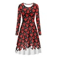 thumbnail image 2 of FKELYI Valentine's Day Women Dresses Size S Elastic Love Red Heart Swing Party Dress Size 3XL Comfortable Women Long Sleeve Dresses Casual, 2 of 5
