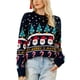 thumbnail image 2 of Suéter de Jersey, Suéter de Punto Navideño Holgado Estampado., 2 of 7
