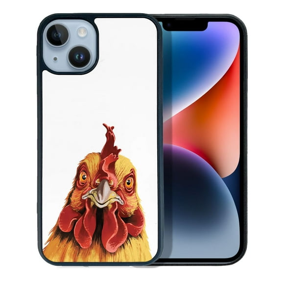 FINCIBO Soft Rubber Protector Cover Case for Apple iPhone 14 6.1" 2022, Cochin Chicken