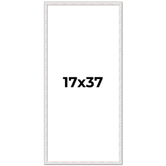 17x37 Frame White Real Wood Picture Frame Width 0.75 inches | Interior Frame Depth 0.5 inches |