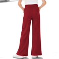 thumbnail image 6 of YUANxueke Girls Ribbed Knit Pants Casual Soft Comfy Elastic Waist Wide Leg Pants with Pockets for 5-15 Years, 6 of 8