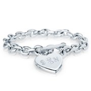 Personalized Silver Heart Bracelet