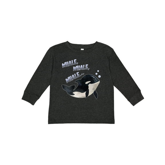 Inktastic Whale, Whale, Whale Cute Orca Pun Boys or Girls Long Sleeve Toddler T-Shirt