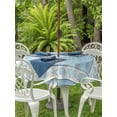 thumbnail image 2 of Outdoor Tablecloth with Umbrella Hole & Zipper, Light Blue Beach Coastal Round Tablecloth 54 Inch, Summer Nautical Starfish Shell Coral Vintage Patio Table Cover Waterproof Table Cloth for Picnic, 2 of 7