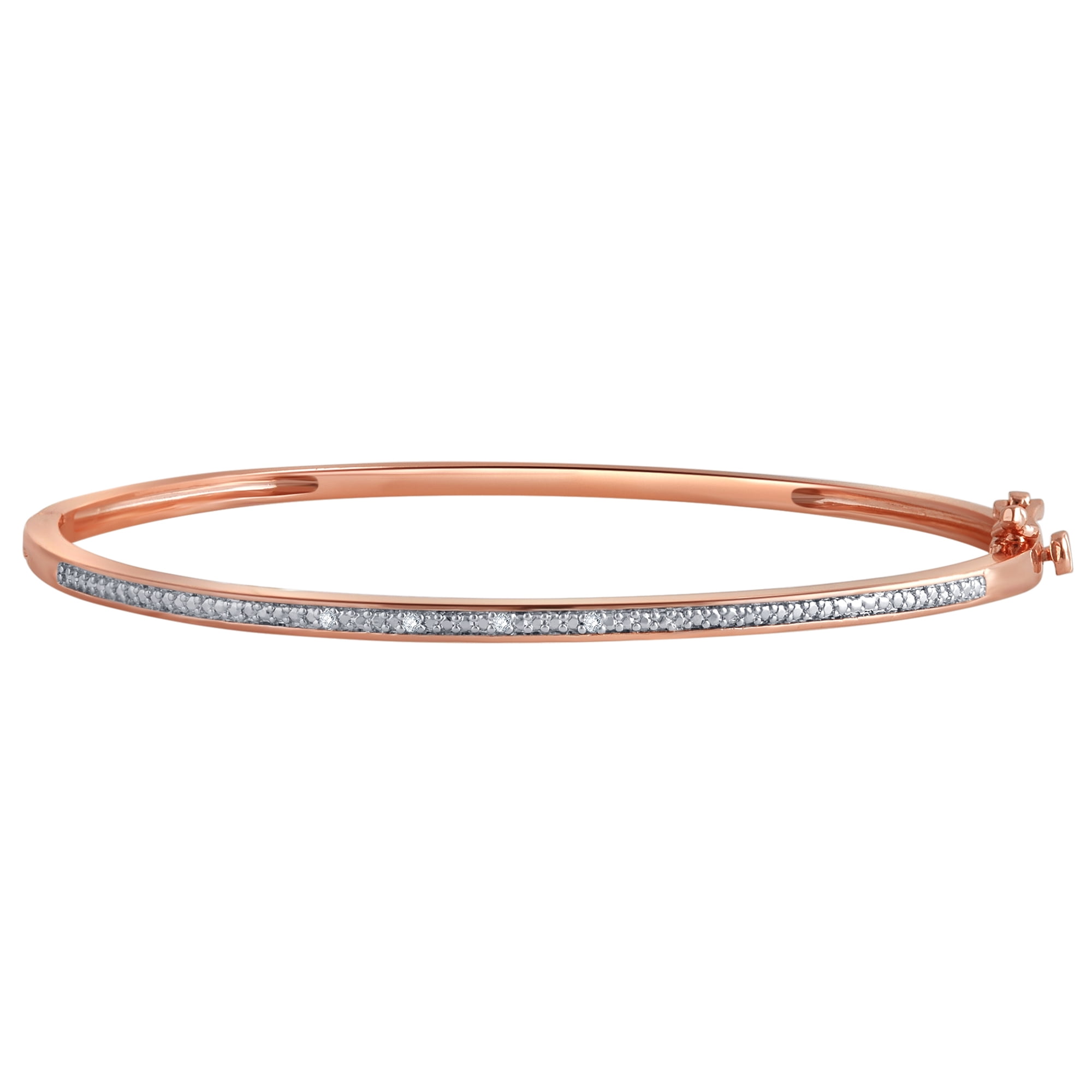 Arista Diamond Accent Silvertone and 14K Gold over Brass Fashion 3-Bangle Set.