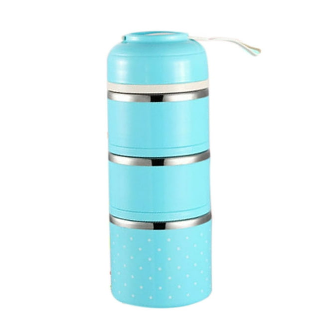 Wweixi Portable Round Stainless Steel Interior Lunchbox Insulated lunch box Stackable Leakproof Insulated Bento Box 1/2/3 layer Detachable