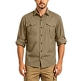 thumbnail image 5 of Cmfcve Mens Safari Shirts Button Down Long Sleeve Work Tops Uv Protection Hiking Fishing Quick Dry Camping Travel Shirts, 5 of 8
