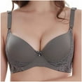 thumbnail image 2 of ECHFIPROM Womens Plus Size Lace Underwire Bras Push up Breathable Full Cup Support Everyday Bra,Dark Gray,40E, 2 of 5