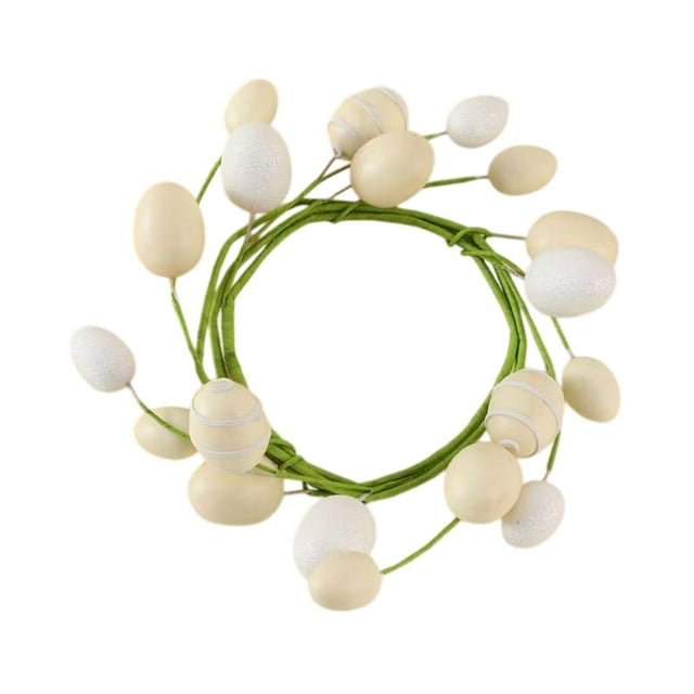 Guirnalda de huevos de Pascua con forma de anillo para colgar en la pared, hecha a mano, 11,81 pulgadas Estilo a