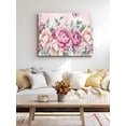 thumbnail image 4 of Watercolor Pink Floral Wall Art for Living Room,Canvas Picture Wall Decor for Bathroom Bedroom,Spring Romantic Roses Butterfly Painting Artwork for Office Kitchen Hallway Dining Room Decor 16"x20", 4 of 8