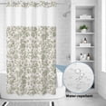 thumbnail image 2 of No Hook Shower Curtain, Farmhouse Sage Green Shower Curtains for Bathroom with See Through Top Window, Vintage Flower Leaf Botanical Waterproof & Washable Bath Curtain Narrow 54"x78", 2 of 9