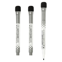 Magnetic Whiteboard Pen, 1-2mm Fine Tip Dry Erase Black Markers, 3 Pcs