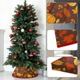 thumbnail image 3 of Christmas Tree Collar Red Velvet Folable Fall Thanksgiving Tree Ring Tree Skirt for Artificial Trees Base Stand Cover Christmas Tree Decoration Tree Basket for Party Home Decorations, 3 of 7
