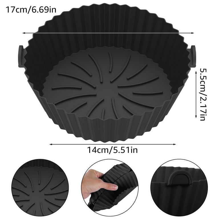 Air Fryer Silicone Liners - Reusable & Foldable Round Airfryer Oven Silicon  Basket Instant Pot Liner 8.5 Inch For 5.3QT or Bigger