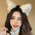 thumbnail image 4 of Cat Ears Headband Faux Fur Fluffy Headband for Halloween Cosplay Costume Party Lovely Hairband for Women & Girls, 4 of 5
