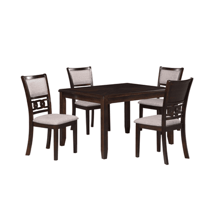 New Classic Gia 48" 5-Piece Rectangular Wood Dining Set with 4 Chairs in Cherry