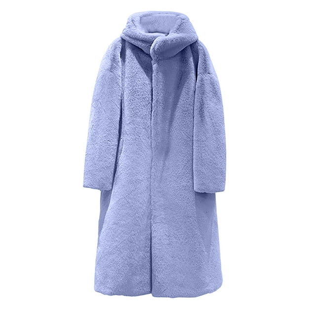 EGNMCR Women's Mid-length Fall-winter Mink Plus Size Extra Thick Faux Coat