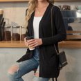 thumbnail image 5 of Women's Lightweight Cardigan Long Sleeve Sweater Open Front Casual Fall Cardigans with Pockets,Black 2XL, 5 of 7
