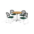 thumbnail image 2 of OFM  Oak 36-inch Square Flip Top Break Room Table with 4 Moon Chairs - 36, 2 of 5