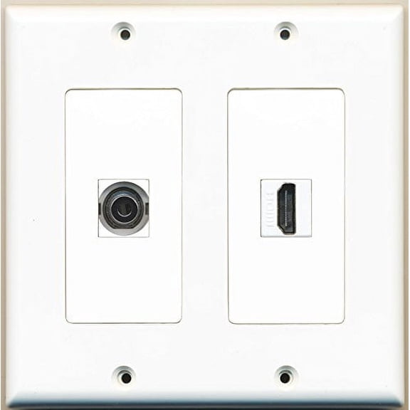 RiteAV - 1 Port HDMI 1 Port 3.5mm - Dual Gang Wall Plate