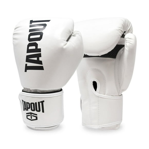 Tapout 10 oz Boxing Gloves With Adjustable Hook And Loop Closure - White