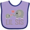 thumbnail image 3 of Inktastic Little Sister Elephant Girls Baby Bib, 3 of 4