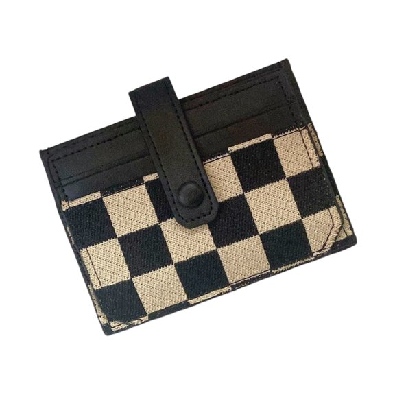 Canvas Snap Closure Small Wallet for Women,Bifold Wallet,Credit Card Holder,Coin Purse with ID window