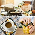 thumbnail image 4 of Sunflower Pattern Kitchen Oven Mitt and Pot Holder Sets 2 Pcs for Baking, Cooking and Grilling, Heat Resistant Up To 392 °F, 4 of 7