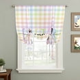 thumbnail image 2 of Easter Balloon Curtains for Bedroom/Front Door/Bathroom, Colorful Checkered Plaid Spring Gingham Textured Tie Up Curtains 63 Inch Length Light Filtering Kitchen Curtains Shades for Windows 46"x63", 2 of 8