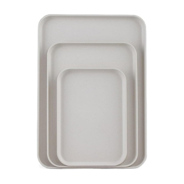 MOQIN Plastic Fast Food Trays, Thicken Plastic Fast Food Serving Tray Bulk Cafeteria Food Trays Rectangular Serving Trays for Kitchen Hotel, School Lunch Restaurant Meal Trays for Party