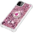 thumbnail image 6 of case for Samsung Galaxy A22 5G Case (Not 4G),Creativity Clear Quicksand Glitter Flowing Liquid Floating Soft TPU Case w/Stand Bling Diamond Sparkle Phone Cover for Samsung Galaxy A22 5G  Rose Gold, 6 of 7