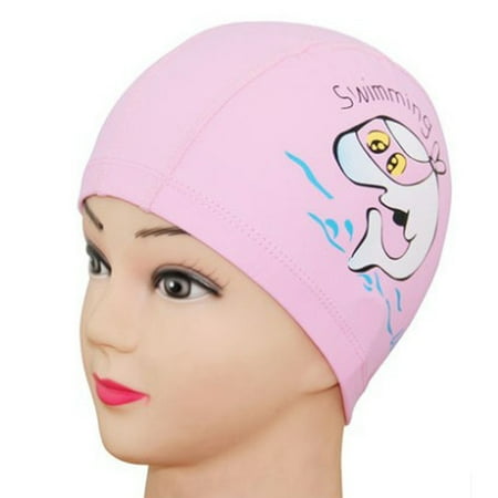 Unisex Children Kids Breathable Swimming Hat Waterproof Hair Care Ear Protection Swim Cap Cartoon Dolphin Patterns (Best Swim Cap To Keep Your Hair Dry)