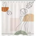 thumbnail image 2 of HVEST Mid Century Shower Curtain Shapes Line Abstract Girl Shower Curtains for Bathroom Modern Minimalist Art Aesthetics Waterproof Fabric Curtains with Hooks Bath Decor with Accessories, 72X78 Inch, 2 of 6