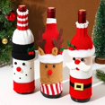 thumbnail image 2 of Christmas Wine Bottle Cover Set Santa Snowman Woven Wine Bottle Bags For Christmas Party Dinner Table Decorations New Year Gifts, 2 of 4