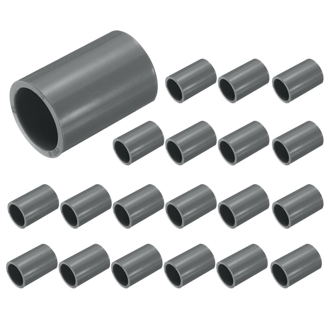 Uxcell 20 Pcs Pipe Fitting 1/2" Coupling Adapter Socket x Socket Grey