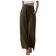 thumbnail image 1 of Pantalones anchos de cintura alta para mujer - Elásticos con cordón, pantalones informales con bolsillos, 1 of 5