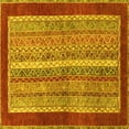 thumbnail image 1 of Ahgly Company Machine Washable Indoor Square Abstract Yellow Modern Area Rugs, 7' Square, 1 of 4