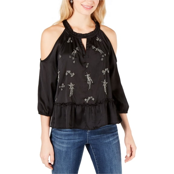 INC Womens Embellished Peplum Blouse