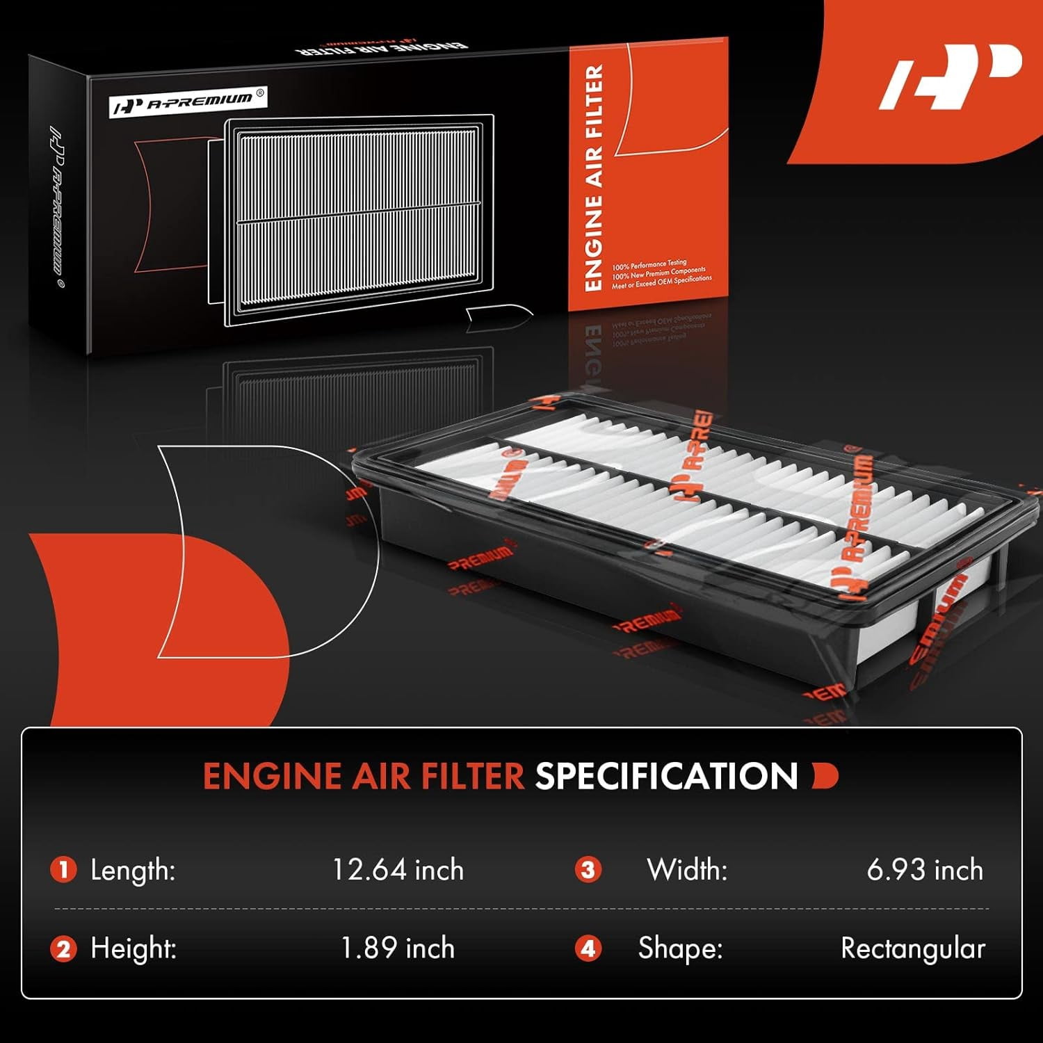 A-Premium 2-Pack Engine Air Filter – Compatible With Mazda 6 (2003-2008) & MPV (2000-2006)