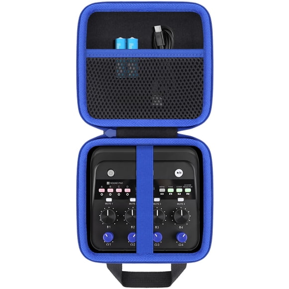 co2CREA Hard Case for Zoom PodTrak P4next Podcast Recorder, Portable Travel Storage Bag with Mesh Pocket, Shockproof EVA Shell and Soft Lin