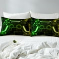 thumbnail image 4 of Gaming Bedding Sets For Boys Yellow Green Gamer Sheet Set For Boys Teen Kids,Cool Video Game Black Bed Sheets,Geometric Checkered 1 Fitted Sheet 1 Flat Sheet 1 Pillowcase Twin Size, 4 of 6