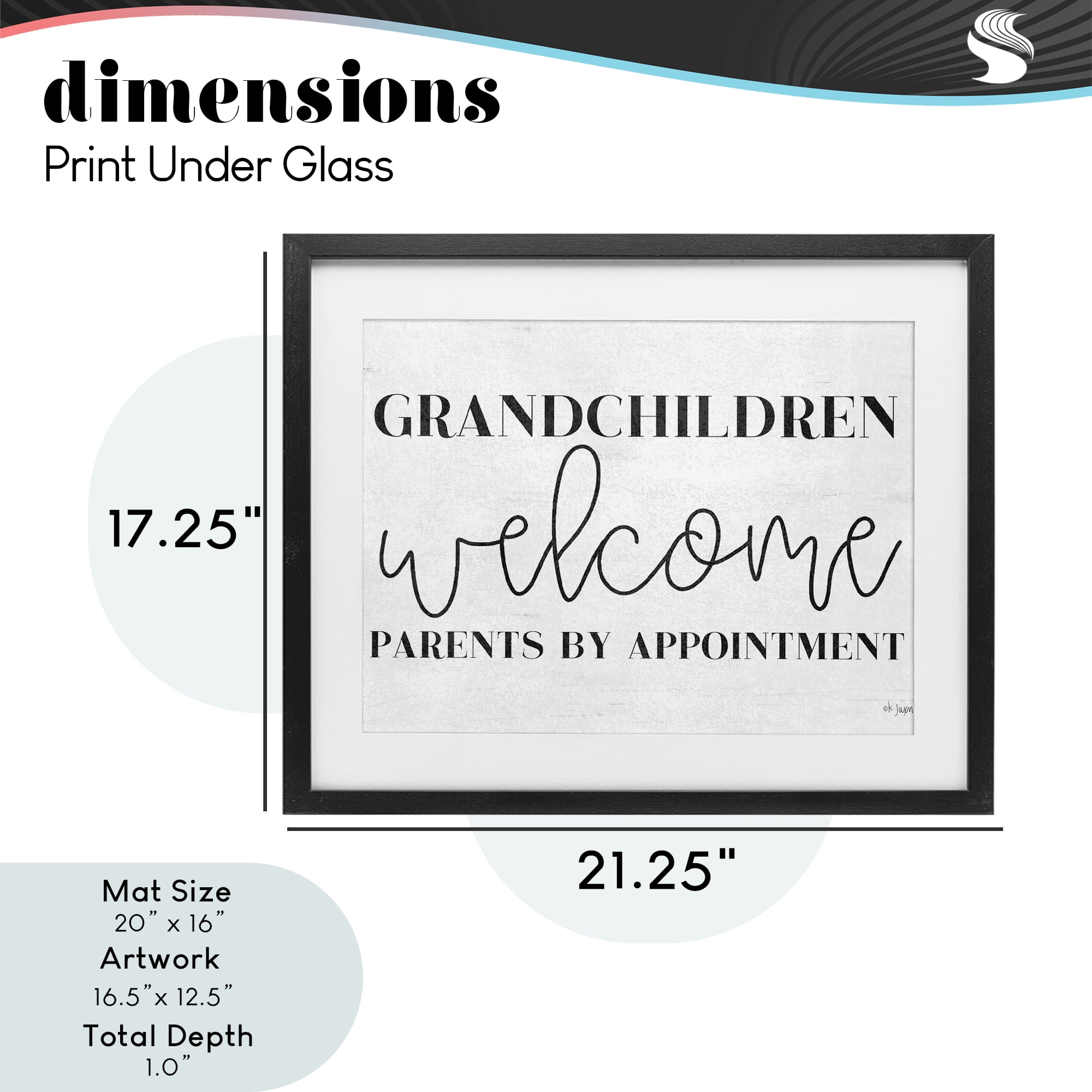 Stupell Industries Grandchildren Welcome Parents by Appointment Black Framed Print Under Glass, design by Jaxn Blvd.