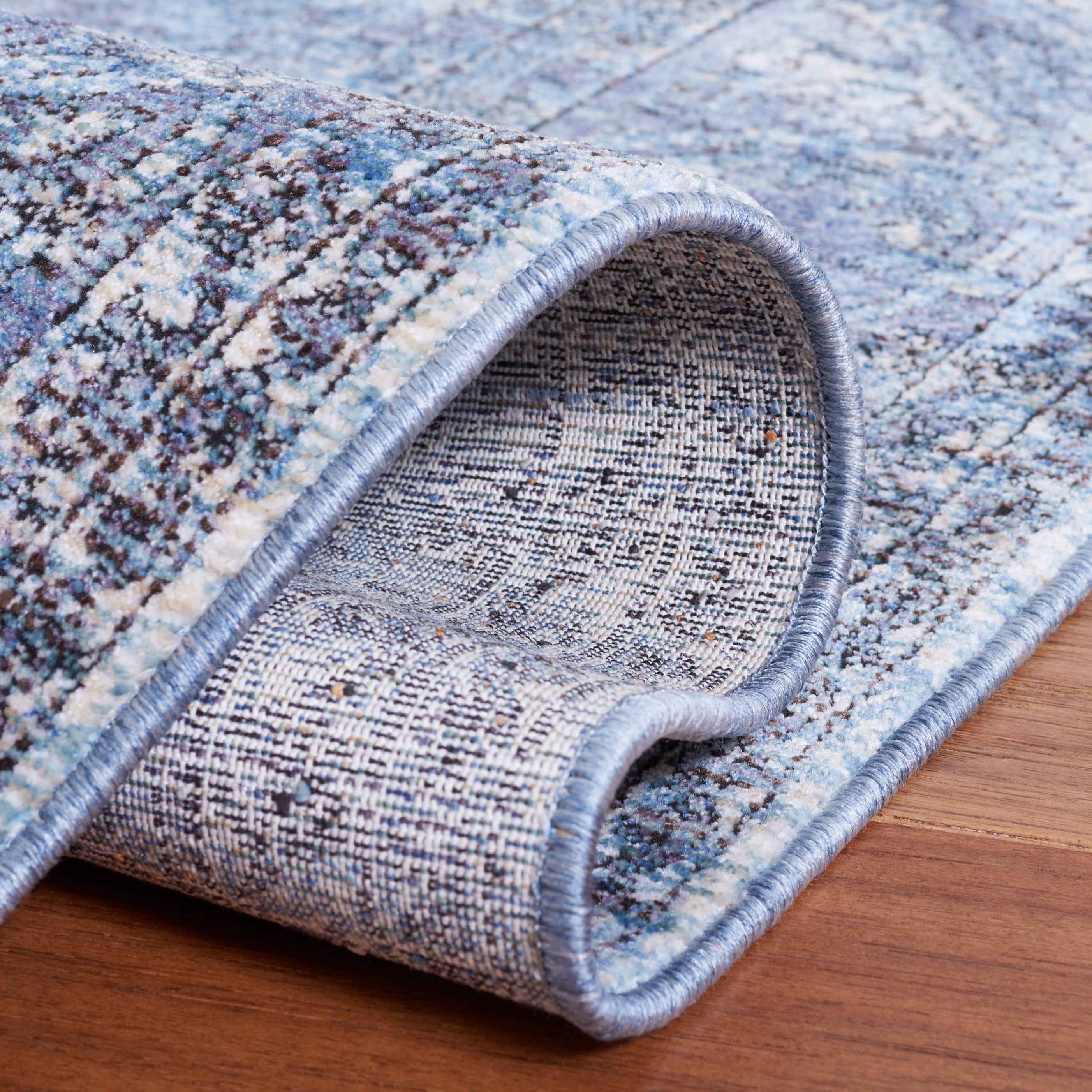 SAFAVIEH Moondust Kierra Oriental Polyester Area Rug, Blue/Turquoise, 8' x 10'