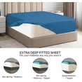 thumbnail image 5 of CGK Linens Extra Deep Pocket Single Fitted Sheet Only - Twin Size Wrinkle-Resistant & Comfy Bottom Sheet, Fits 18"-24" Mattresses, Denim Blue, 5 of 7