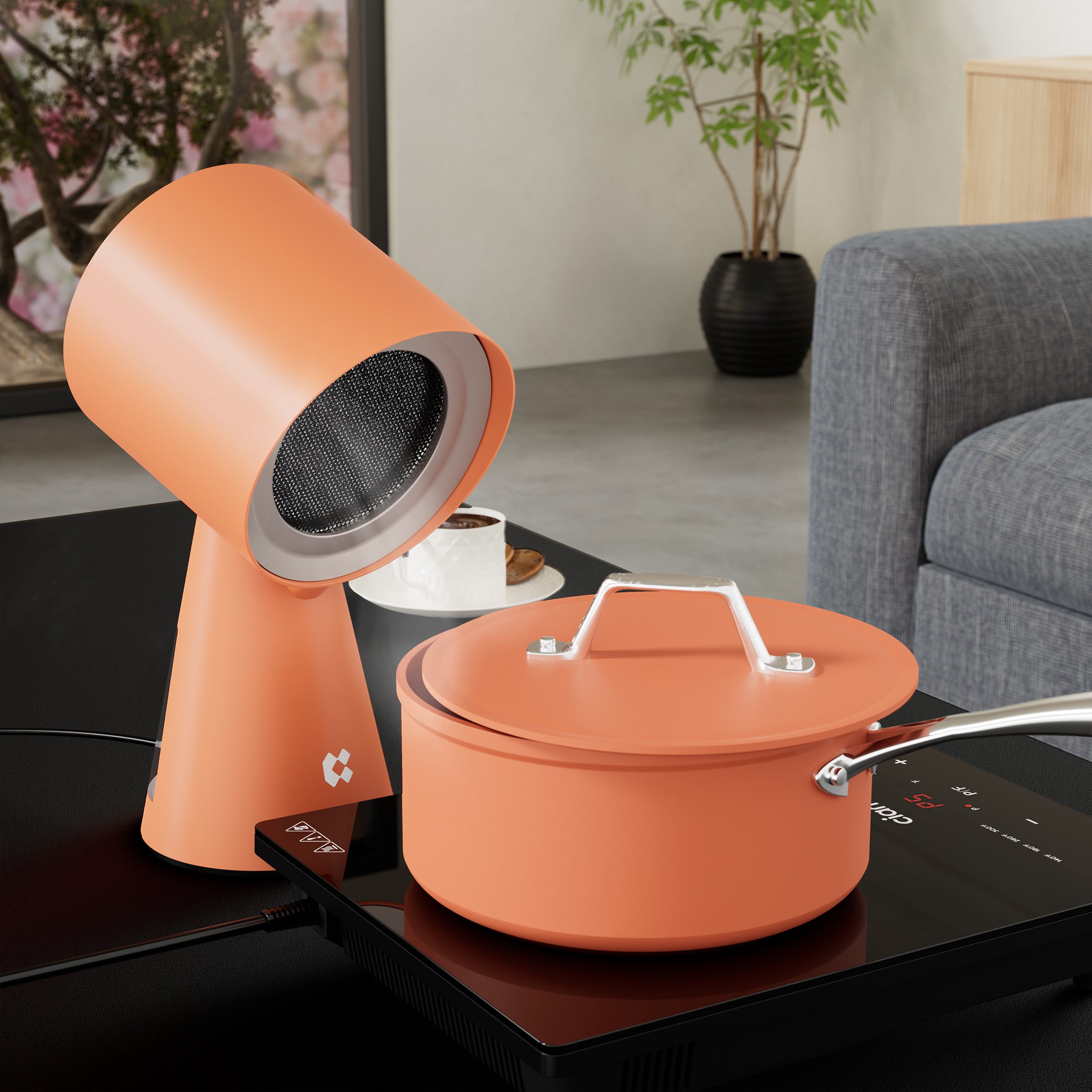 Ciarra HOOD TO GO Portable Mini Desktop Range Hood, Orangina