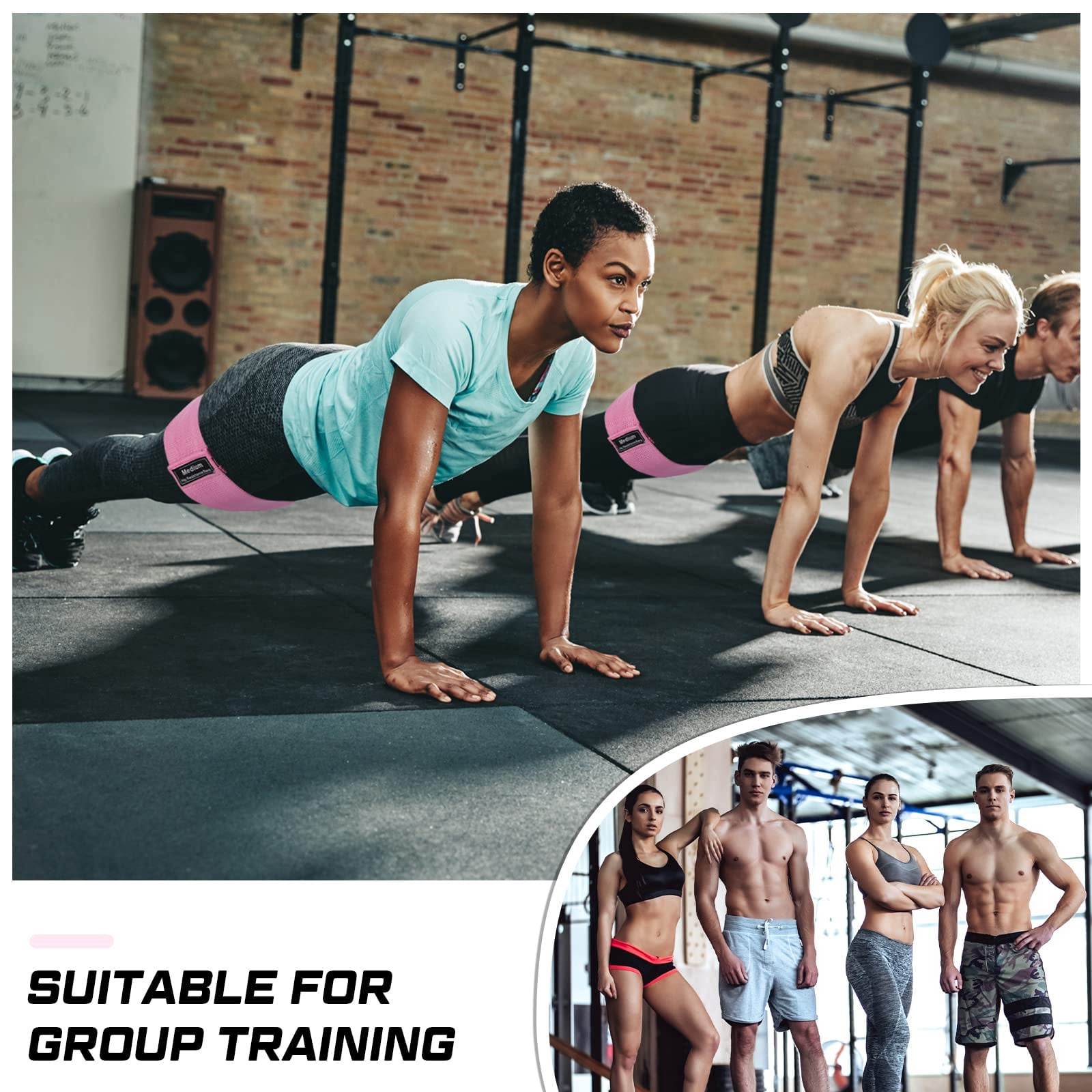 12 Pcs Fabric Resistance Bands for Working Out Booty Workout Stretch Exercise Bands Non Slip for Legs Squat Resistance Loop for Women Men Starter Butt Hip Thigh Fitness