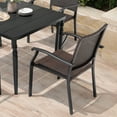 thumbnail image 3 of Nuu Garden Outdoor 5-Piece Patio Dining Set, 4 Natural Wicker Appearance Chairs and 37'' Square Table with 1.6'' Umbrella Hole, for Outdoor and Indoor Space, Patio, Deck, Garden, Backyard, Black, 3 of 10